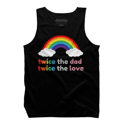 Design By Humans Rainbow Twice The Dad & Love By Tank Top - Image 2