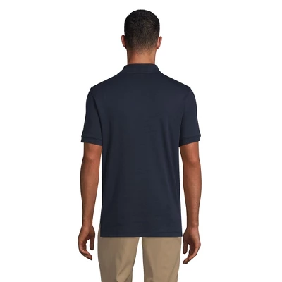 Lands' End School Uniform Men's Short Sleeve Tailored Fit Interlock Polo Shirt