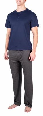 SLEEPHERO Men's Short Sleeve Henley And Pant Pajama Set