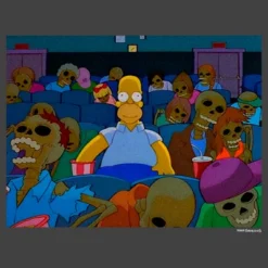 Men's The Simpsons Treehouse Of Horror Homer Skeleton Theater Scene Sweatshirt