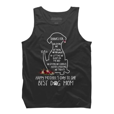Men's Design By Humans Happy Mothers Day Best Dog Mom Thanks By MiuMiuShop Tank Top - Image 3