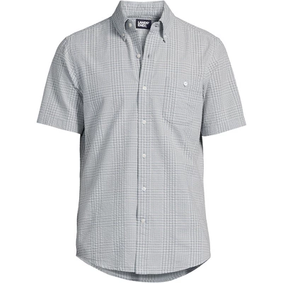 Lands' End Men's Traditional Fit Short Sleeve Seersucker Shirt - Image 12