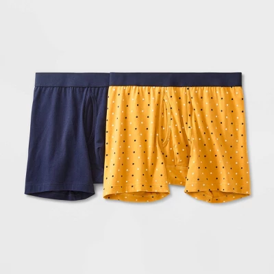 Men's Dotted Print Boxer Briefs 2pk - Goodfellow & Co™ Yellow - Image 2