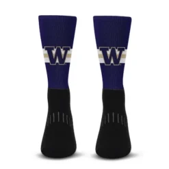 NCAA Washington Huskies Streak Team Color Crew Socks - L