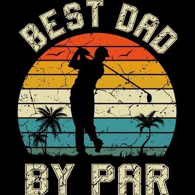 Men's Design By Humans Best Dad By Par Tropical Golf By T-Shirt