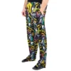 Batman Logos & DC Comics Characters All Over Print Mens Black Sleep Pajama Pants
