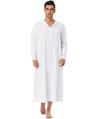 Lars Amadeus Men's Nightshirt Long Sleep Shirt Hooded Loungewear Nightgown Pajamas - Image 5