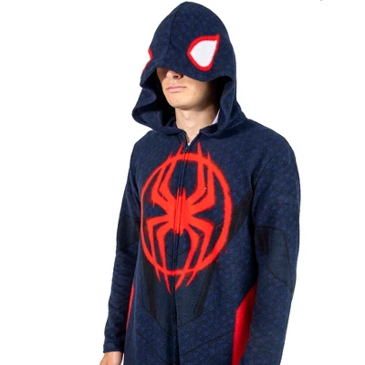 Spider-Man Miles Morales Men's Hooded Union Suit With Leg Hem - Image 3