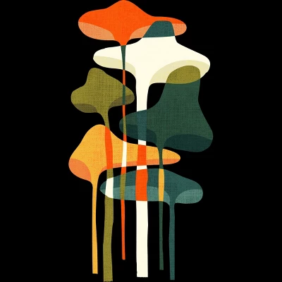 Men's Design By Humans Artistic Wild Mushrooms Glowing By Radiomode Tank Top