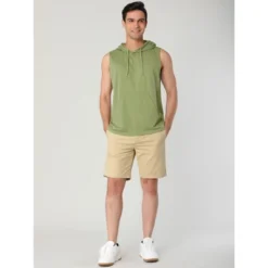 Lars Amadeus Men's Tank Tops With Hoods Gym Athletic Muscle Tee Shirts Sleeveless Hoodie