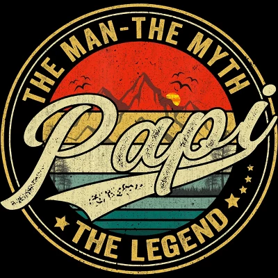 Men's Design By Humans Vintage Sunset Papi, The Man, Myth, Legend By COVI Tank Top