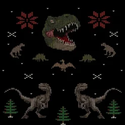 Men's Design By Humans Ugly Dino Christmas Sweater By AnotheHero Tank Top