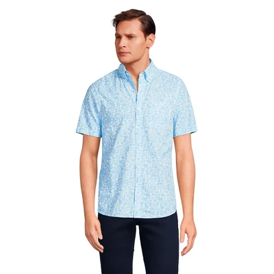 Lands' End Men's Traditional Fit Short Sleeve Seersucker Shirt - Image 19