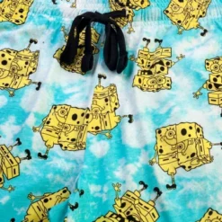 Men's SpongeBob 9" Tie-Dye Pull-On Shorts - Blue/Yellow/White
