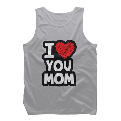 Men's Design By Humans I Love You Mom Heart By Solon2020 Tank Top - Image 6