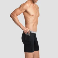 Hanes Premium Men's Xtemp Boxer Briefs With Pocket 3pk - Gray/Blue/Black