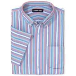 Lands' End Lands' End Men's Traditional Fit Short Sleeve Comfort-First Sail Rigger Oxford Shirt