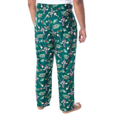 A Christmas Story Men's Movie Inspired Allover Print Sleep Pajama Pants Green
