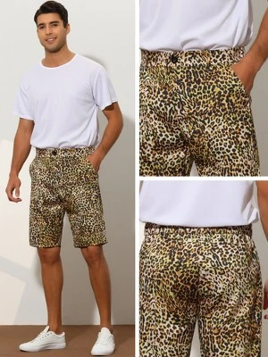 Lars Amadeus Men's Summer Regular Fit Animal Printed Shorts - Image 4