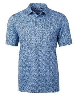 Cutter & Buck Pike Magnolia Print Stretch Men's Polo Shirt