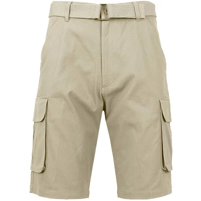 BLU ROCK Men's 3-Pack Cotton Flex Stretch Cargo Shorts With Belt - Image 10
