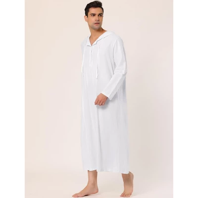 Lars Amadeus Men's Nightshirt Long Sleep Shirt Hooded Loungewear Nightgown Pajamas - Image 2