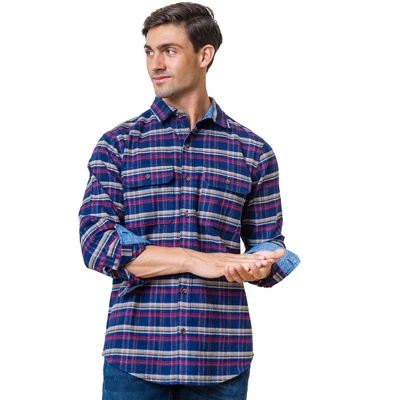 Hope & Henry Mens' Long Sleeve Flannel Double Pocket Button Down Shirt - Image 6