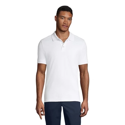 Lands' End School Uniform Men's Short Sleeve Tailored Fit Interlock Polo Shirt - Image 4