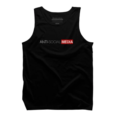 Men's Design By Humans Anti-Social Media By TWiP Tank Top - Image 4