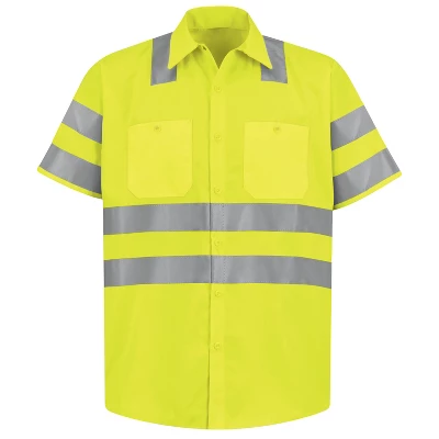 Red Kap® Men's Hi-Visibility Short Sleeve Work Shirt - Type R, Class 3