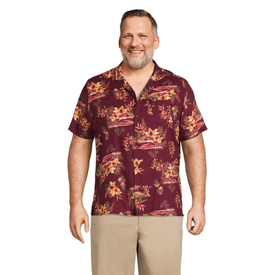 Lands' End Men's Traditional Fit Short Sleeve Camp Collar Hawaiian Shirt - Image 3