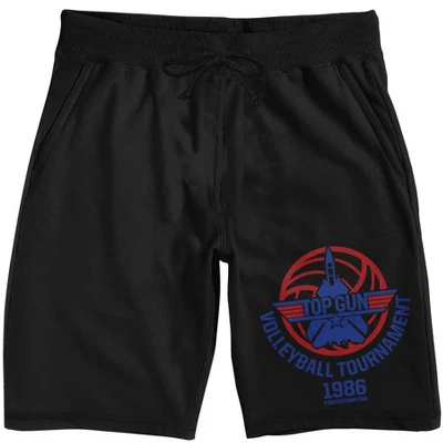 Top Gun Classic Movie Neon Logo Men's Black Sleep Pajama Shorts - Image 6