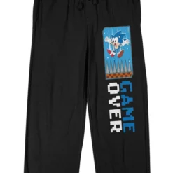 Sonic The Hedgehog Classic Game Over Men's Black Sleep Pajama Pants