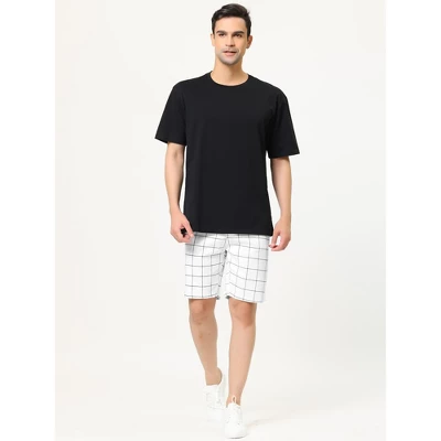 Lars Amadeus Men's Summer Plaid Shorts Slim Fit Flat Front Dress Checked Short Pants - Image 2