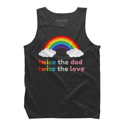 Design By Humans Rainbow Twice The Dad & Love By Tank Top - Image 3