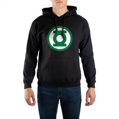DC COMICS Mens Green Lantern Comic Book Superhero Black Hooded Sweatshirt - Image 6