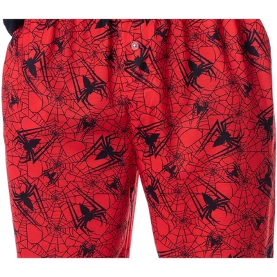 Marvel Comics Mens' Spider-Man Logo Icon Tossed Print Sleep Pajama Set Multicolored - Image 3
