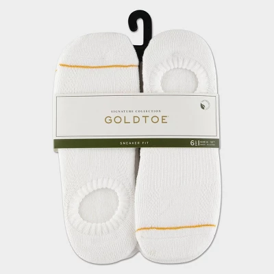 Signature Gold By GOLDTOE Men's Modern Essential Sneaker Socks 6pk - White 6-12.5 - Image 2