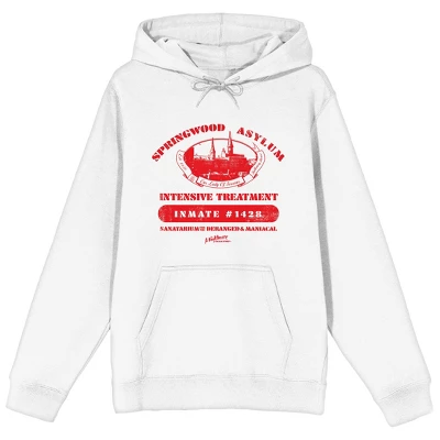 Nightmare On Elm Street Springwood Asylum Inmate #1428 Men's White Graphic Hoodie - Image 3