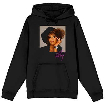 Whitney Houston "She's A Star" Adult Black Graphic Hoodie - Image 3