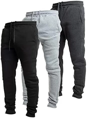 Ultra Performance Mens 3 Pack Fleece Active Tech Joggers | Active Bottoms With Zipper Pockets 3pk - Image 8