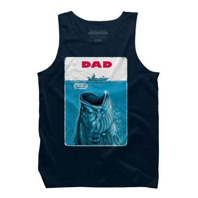 Men's Design By Humans Dad Needs A Bigger Bass Fishing Boat By MudgeStudios Tank Top - Image 2
