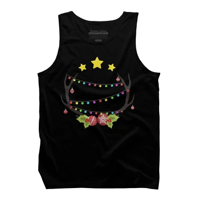 Men's Design By Humans Christmas Deer By Reivchan Tank Top - Image 4