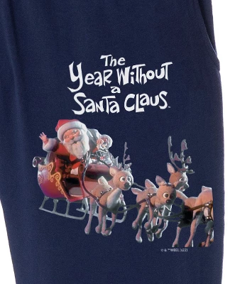 The Year Without A Santa Claus Men's Classic Holiday Movie Pajama Pants Navy - Image 2