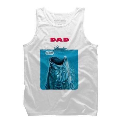 Men's Design By Humans Dad Needs A Bigger Bass Fishing Boat By MudgeStudios Tank Top - Image 4