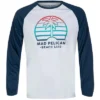 Mad Pelican Ombre Palm Shade Sun Kicker Raglan UV Long Sleeve T-Shirt - White