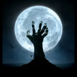 Men's Design By Humans Halloween! Zombie Hand Reaching From Grave T-Shirt By EBCD Tank Top