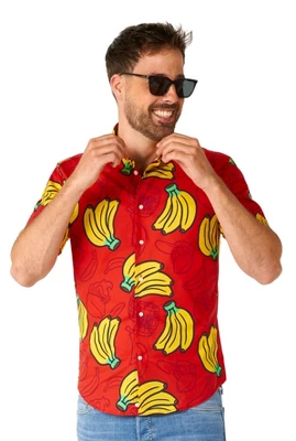 OppoSuits Men's Shirt - Short Sleeve Shirt Donkey Kong - Red - Image 2