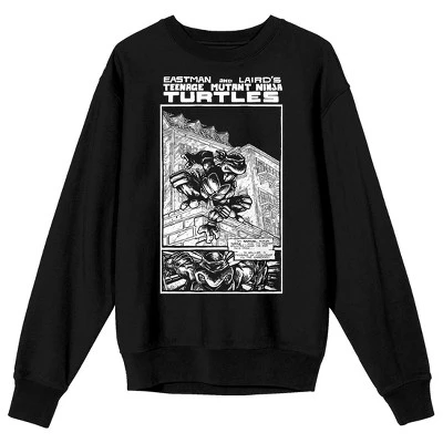 Teenage Mutant Ninja Turtles TMNT Comic Origins Crew Neck Long Sleeve Black Adult Sweatshirt - Image 3