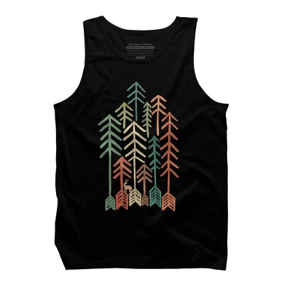 Men's Design By Humans Deer In The Arrow Wilderness By Radiomode Tank Top - Image 2